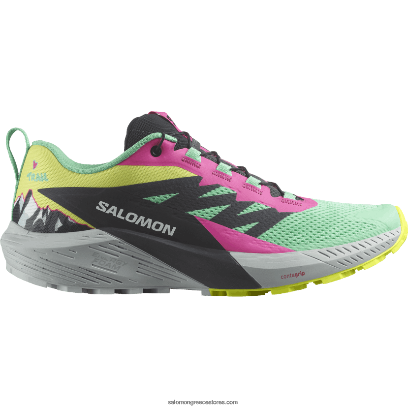 γυναικεία παπούτσια τρεξίματος - sense ride 5 martina ltd Salomon biscay green/phantom/pink glo DXFPHB1502