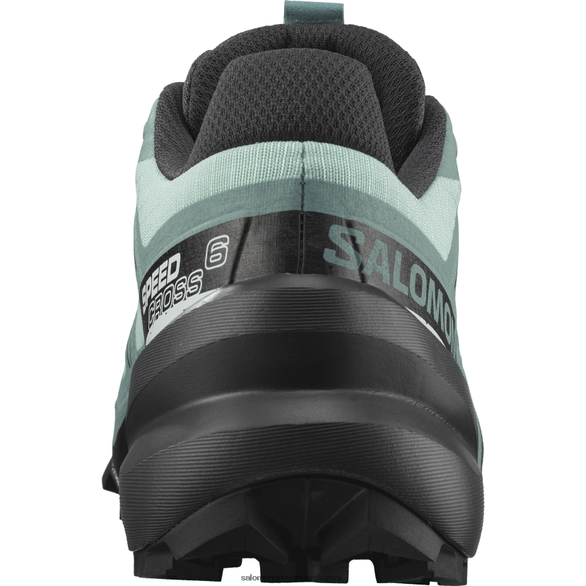 γυναικεία παπούτσια τρεξίματος - speedcross 6 Salomon γιούκα / έβενο / λευκό DXFPHB1505