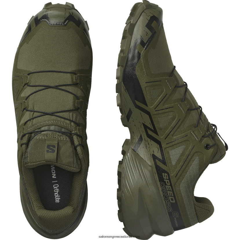 γυναικεία παπούτσια τρεξίματος - speedcross 6 force Salomon ranger πράσινο/μαύρο DXFPHB803