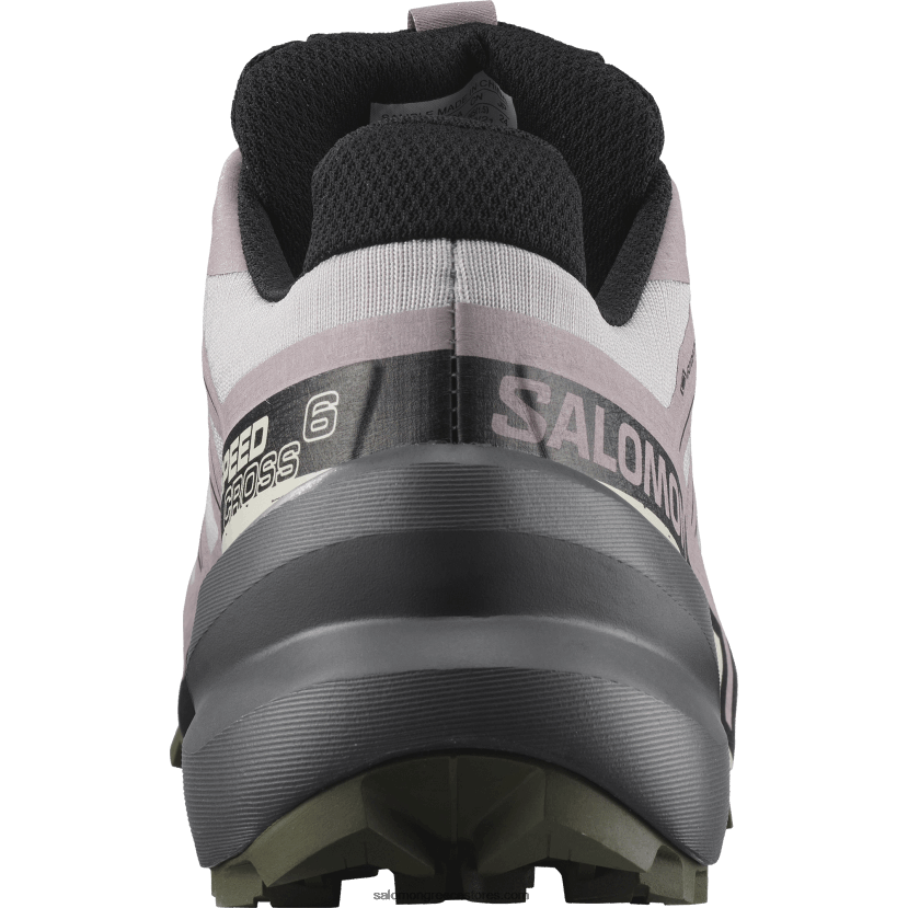 γυναικεία παπούτσια τρεξίματος - speedcross 6 gore-tex Salomon στάχτες από τριαντάφυλλα/μαύρη/ελιά νύχτα DXFPHB1515