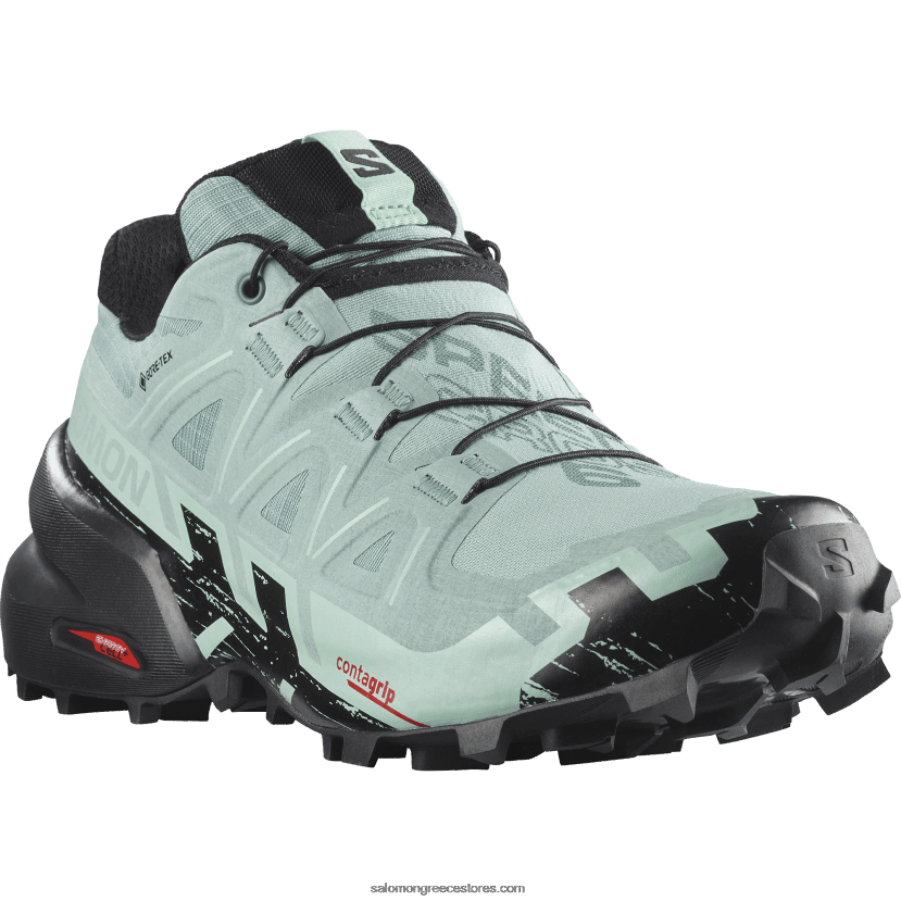 γυναικεία παπούτσια τρεξίματος - speedcross 6 gore-tex Salomon υδροφόρος ορίζοντας/μαύρος/γιούκα DXFPHB1517