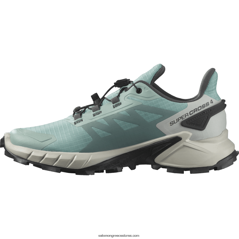γυναικεία παπούτσια τρεξίματος - supercross 4 Salomon υδροφορέας/σεληνιακός βράχος/έβενος DXFPHB1543