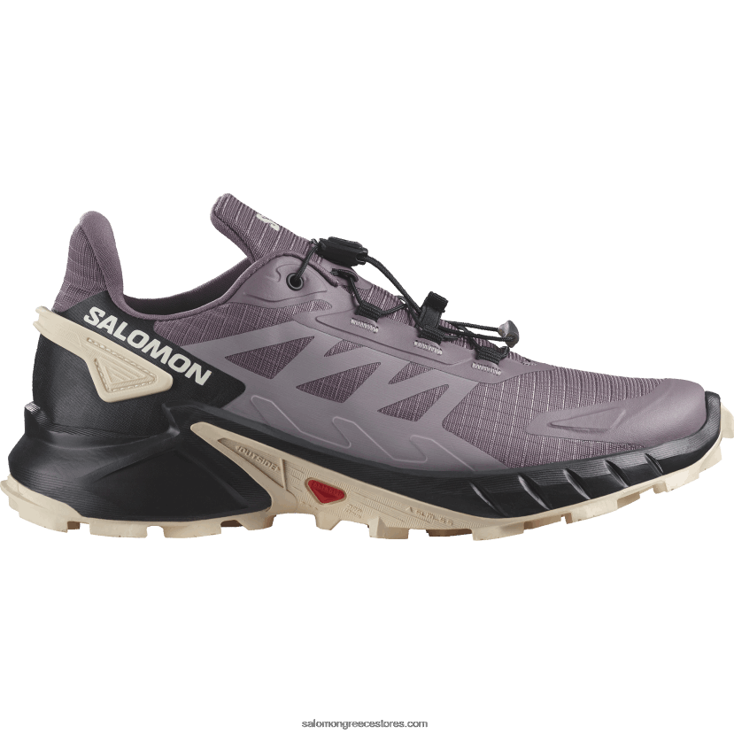 γυναικεία παπούτσια τρεξίματος - supercross 4 Salomon σεληνιακό τοπίο/μαύρο/τρυφερό ροδακινί DXFPHB1545