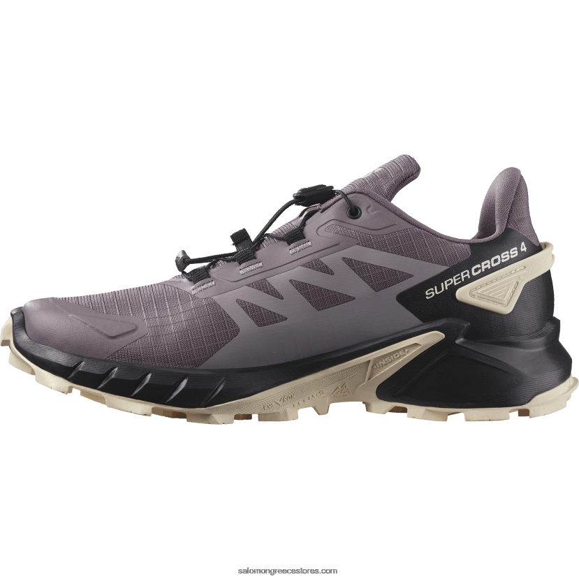 γυναικεία παπούτσια τρεξίματος - supercross 4 Salomon σεληνιακό τοπίο/μαύρο/τρυφερό ροδακινί DXFPHB1545
