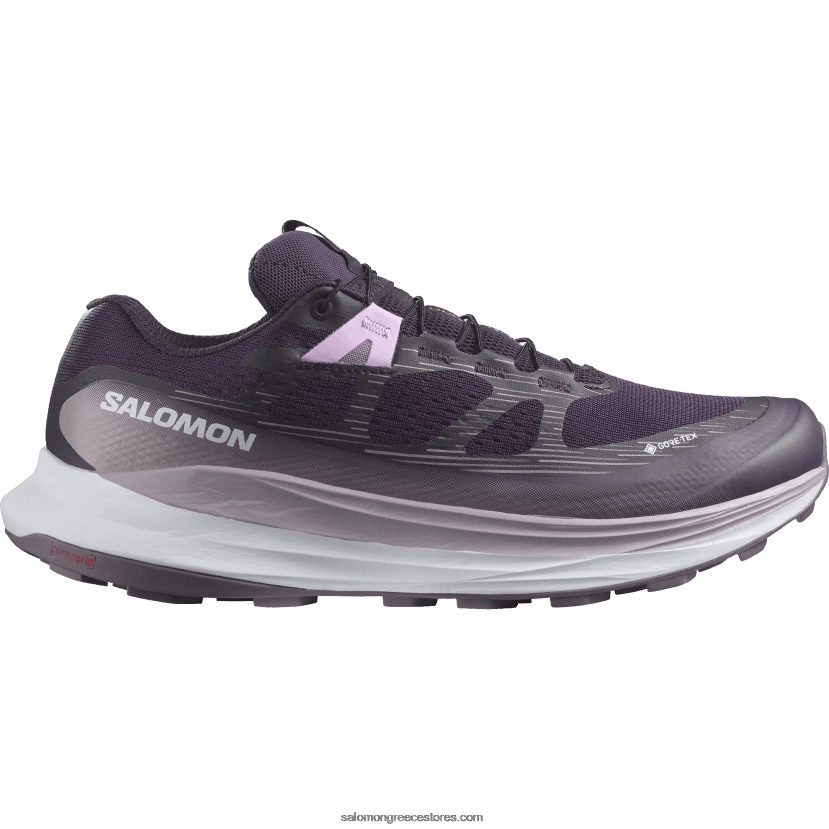 γυναικεία παπούτσια τρεξίματος - ultra glide 2 gore-tex Salomon νυχτολούλουδο/λευκό/σεληνιακό τοπίο DXFPHB1520