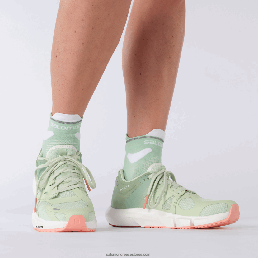 γυναικεία παπούτσια για τρέξιμο - προβλέψτε 2 Salomon σπρέι/πράσινη γρανίτη/ανθισμένη ντάλια DXFPHB755