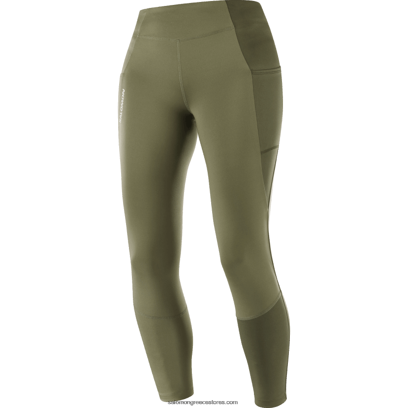 γυναικείο καλσόν 5/6 - cross run 25 Salomon βραδιά με φύλλα σταφυλιού/δάσος DXFPHB1158