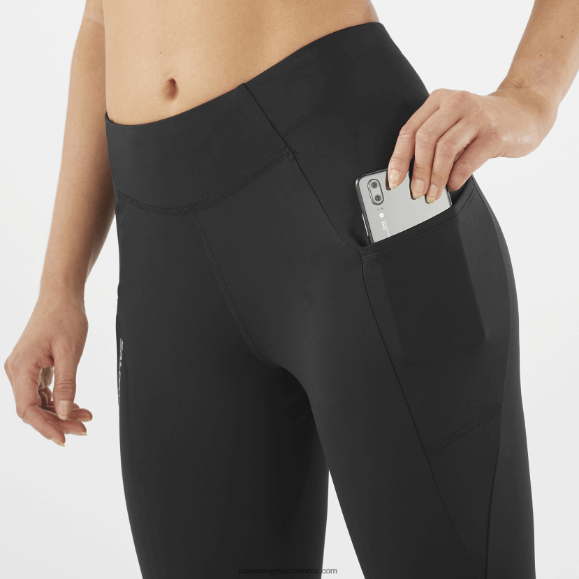 γυναικείο καλσόν 5/6 - cross run 25 Salomon βαθύ μαύρο DXFPHB1159
