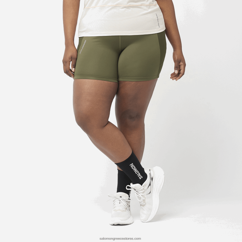γυναικείο κοντό καλσόν - cross run 5 Salomon βραδιά με φύλλα σταφυλιού/δάσος DXFPHB1153