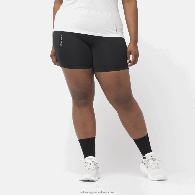 γυναικείο κοντό καλσόν - cross run 5 Salomon βαθύ μαύρο DXFPHB1154