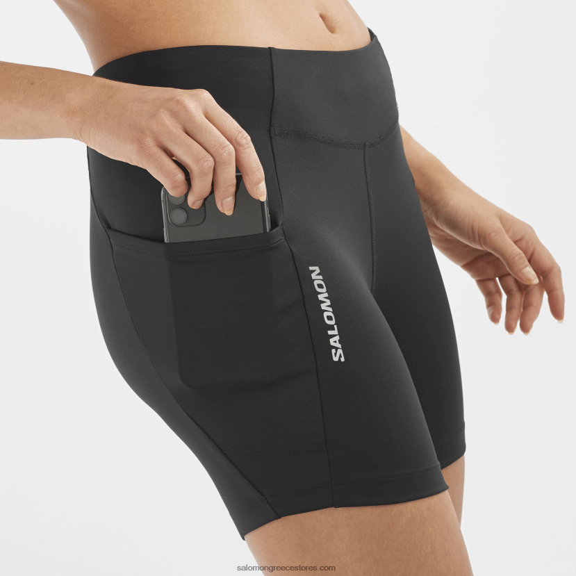 γυναικείο κοντό καλσόν - cross run 5 Salomon βαθύ μαύρο DXFPHB1154
