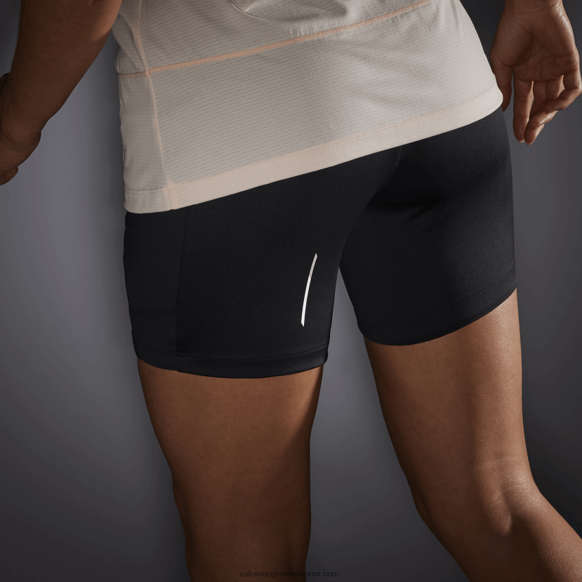 γυναικείο κοντό καλσόν - cross run 5 Salomon βαθύ μαύρο DXFPHB1154