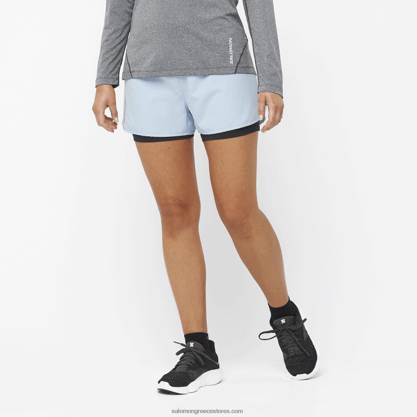 γυναικείο σορτς - σταυρός 2σε1 Salomon μπλε chambray DXFPHB953
