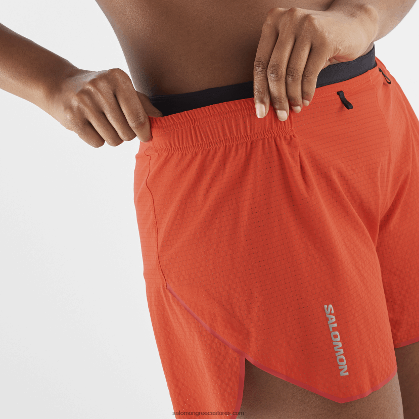 γυναικείο σορτς - sense aero 5 Salomon φλογερό κόκκινο DXFPHB963