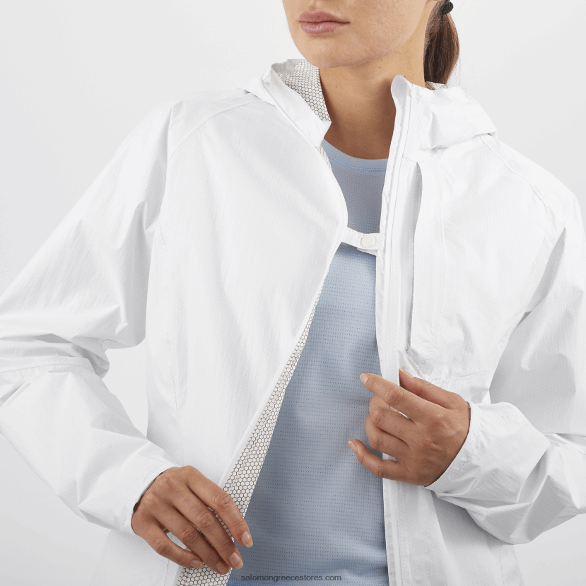 γυναικείο μπουφάν με κέλυφος - μπονάτι αδιάβροχο Salomon άσπρο DXFPHB837