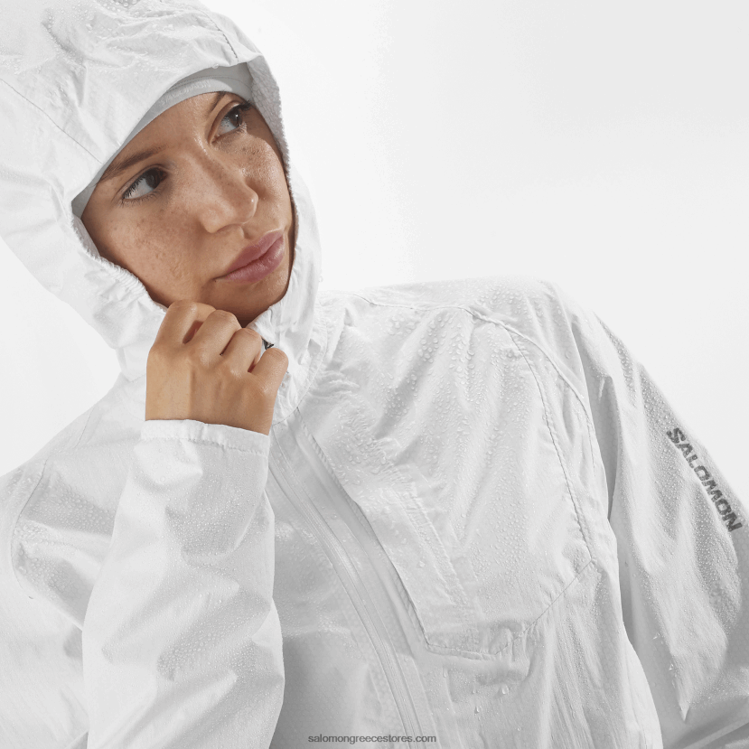 γυναικείο μπουφάν με κέλυφος - μπονάτι αδιάβροχο Salomon άσπρο DXFPHB837