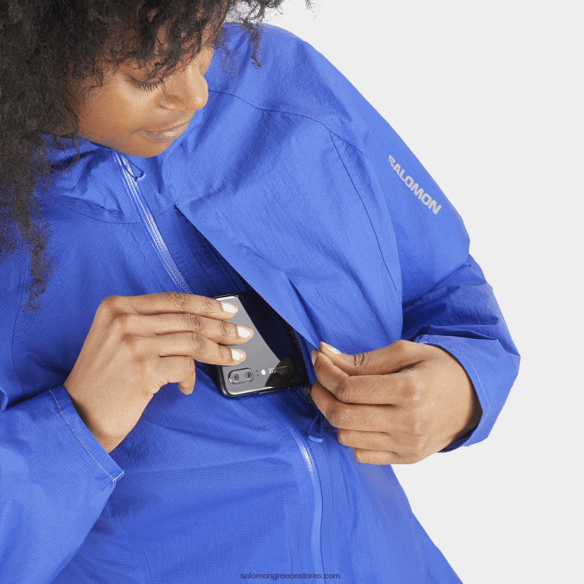 γυναικείο μπουφάν με κέλυφος - μπονάτι αδιάβροχο Salomon ναυτικό μπλε DXFPHB842