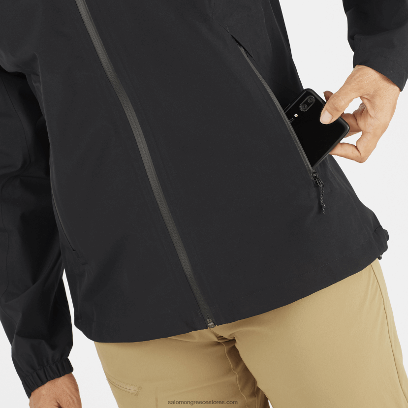 γυναικείο μπουφάν με κέλυφος - περίγραμμα gore-tex 2,5λ Salomon βαθύ μαύρο DXFPHB845