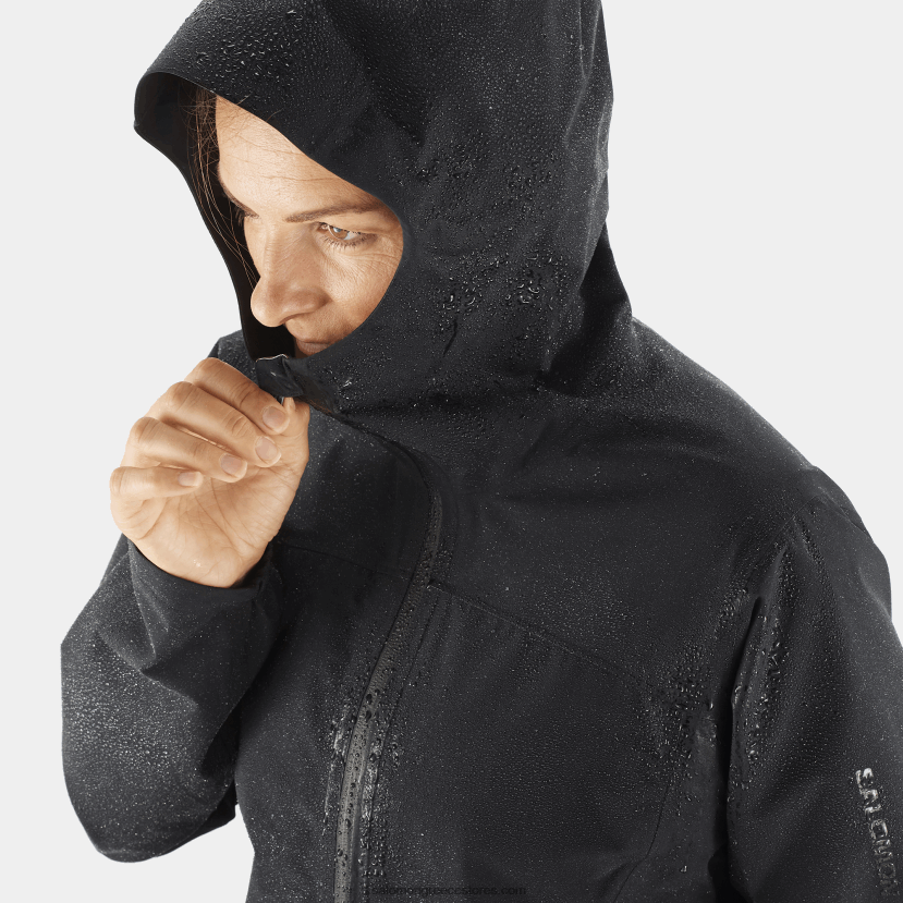 γυναικείο μπουφάν με κέλυφος - περίγραμμα gore-tex 2,5λ Salomon βαθύ μαύρο DXFPHB845