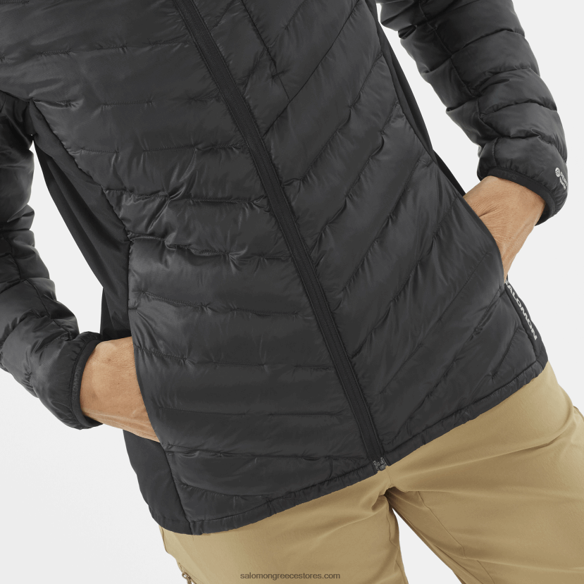 γυναικείο μονωμένο μπουφάν hoodie - περίγραμμα primaloft Salomon βαθύ μαύρο DXFPHB835