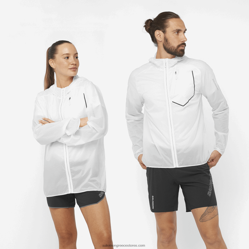 γυναικείο wind jacket - bonatti aero wind Salomon λευκό/βαθύ μαύρο DXFPHB849