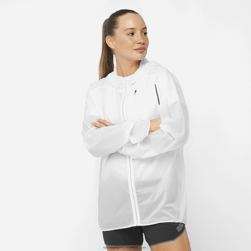 γυναικείο wind jacket - bonatti aero wind Salomon λευκό/βαθύ μαύρο DXFPHB849