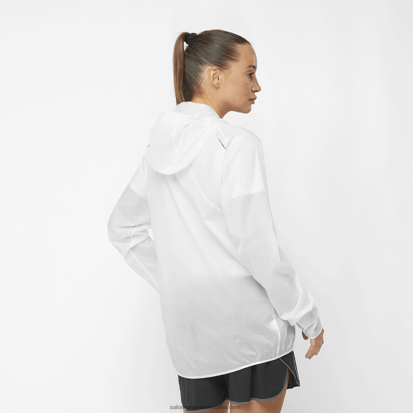 γυναικείο wind jacket - bonatti aero wind Salomon λευκό/βαθύ μαύρο DXFPHB849