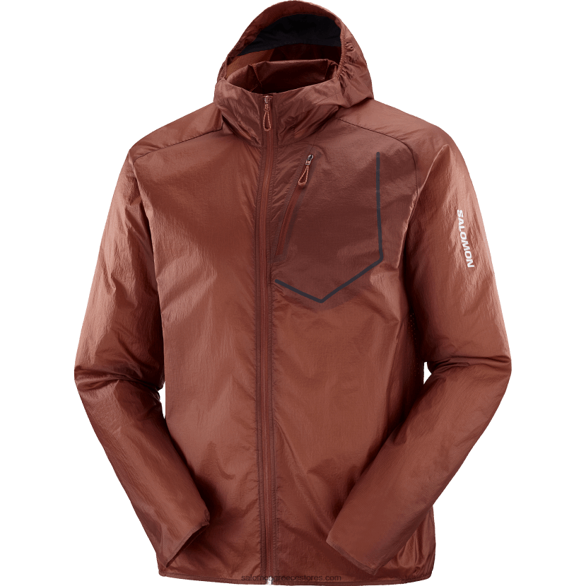 γυναικείο wind jacket - bonatti aero wind Salomon καμμένη χέννα/κόκκινη ίβις DXFPHB850