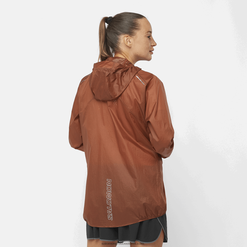 γυναικείο wind jacket - bonatti aero wind Salomon καμμένη χέννα/κόκκινη ίβις DXFPHB850