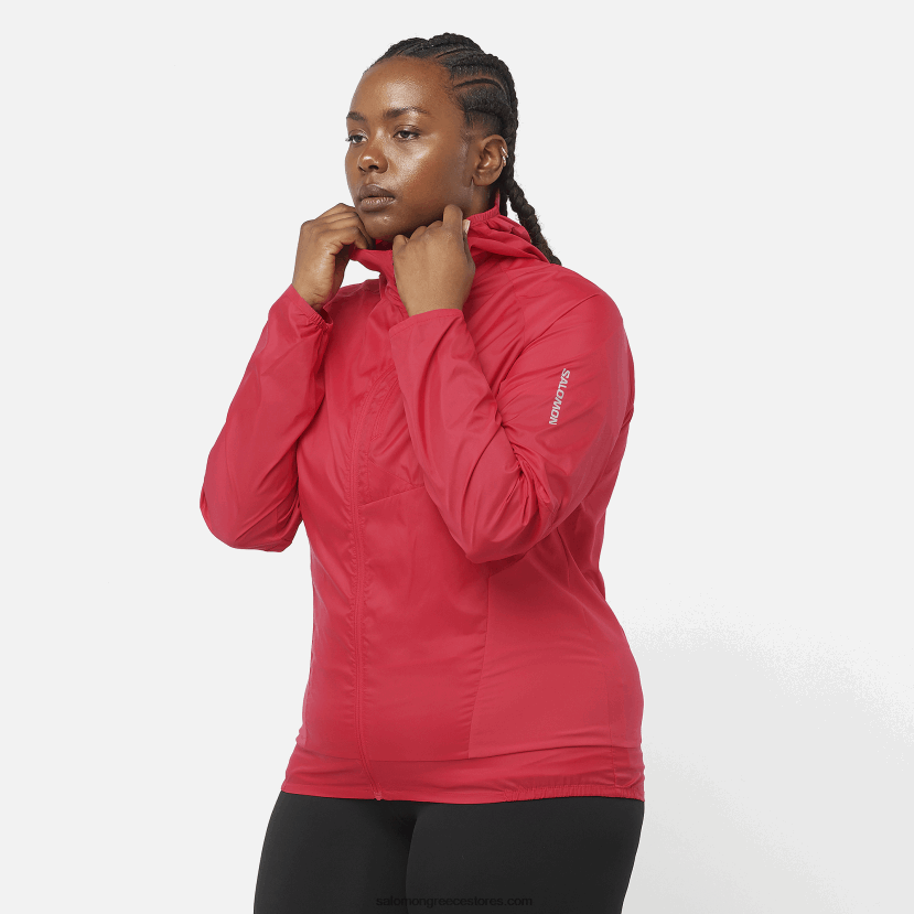 γυναικείο wind jacket - bonatti cross wind Salomon jalapeno red DXFPHB851