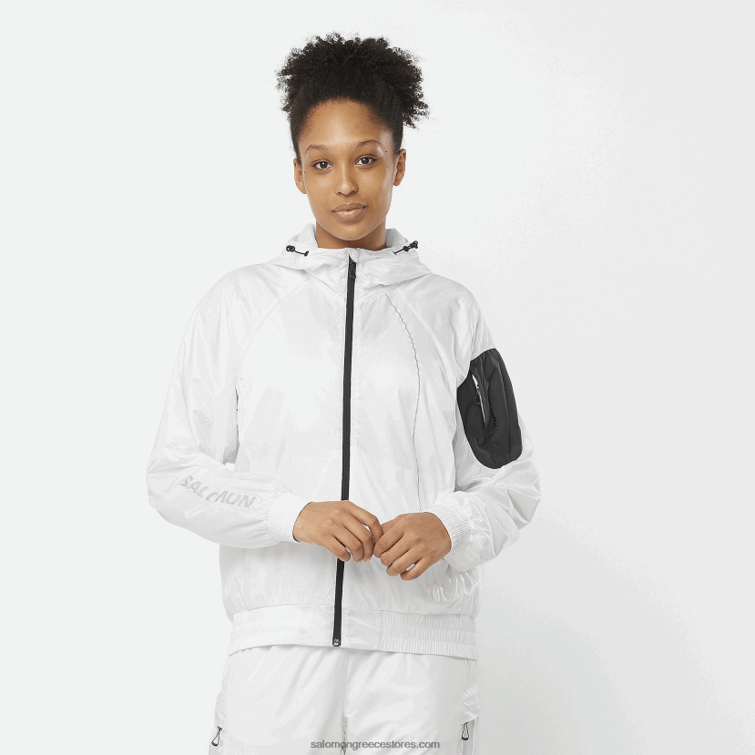γυναικείο wind jacket - equipe Salomon λευκό/βαθύ μαύρο DXFPHB833
