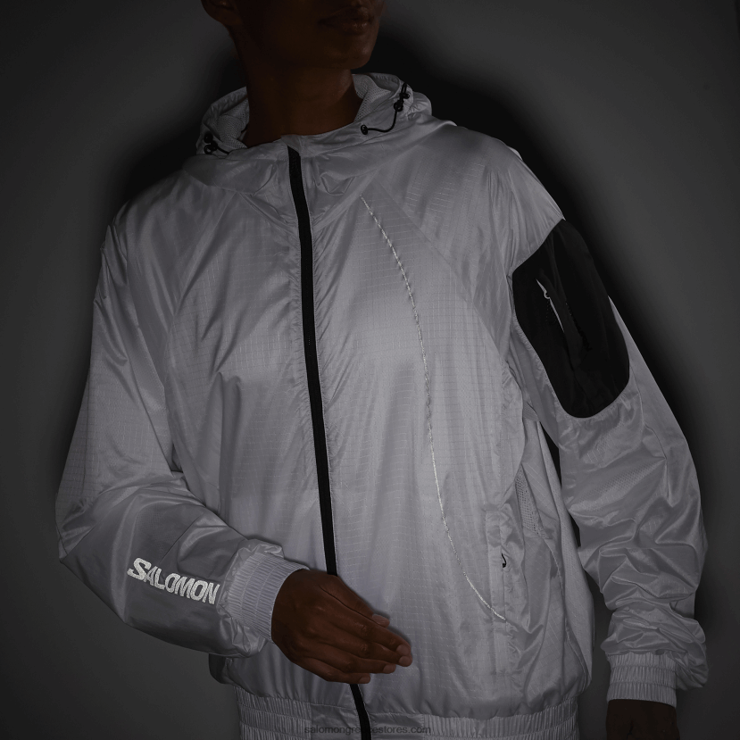 γυναικείο wind jacket - equipe Salomon λευκό/βαθύ μαύρο DXFPHB833