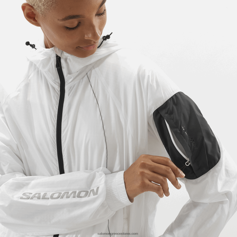 γυναικείο wind jacket - equipe Salomon λευκό/βαθύ μαύρο DXFPHB833