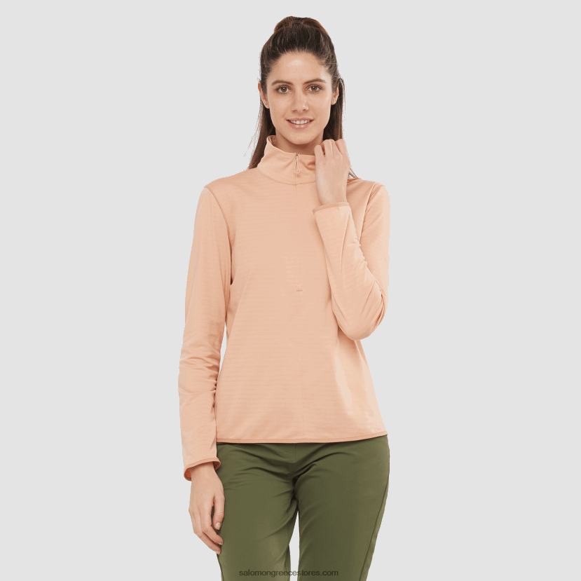 γυναικείο μισό μπουφάν με φερμουάρ στο μεσαίο στρώμα - απαραίτητο ελαφρύ Salomon σιρόκος DXFPHB872