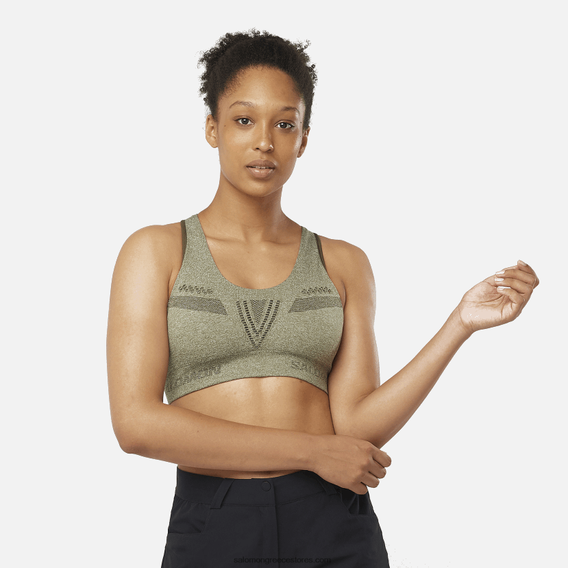 γυναικείο αθλητικό σουτιέν - απαραίτητη κίνηση για απρόσκοπτη Salomon σταφυλόφυλλο/ρεκί DXFPHB938