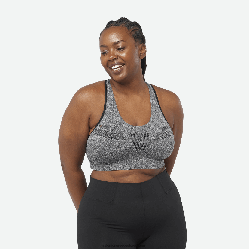 γυναικείο αθλητικό σουτιέν - απαραίτητη κίνηση για απρόσκοπτη Salomon βαθύ μαύρο/ρεκί/ανακλαστικό ασημί DXFPHB939