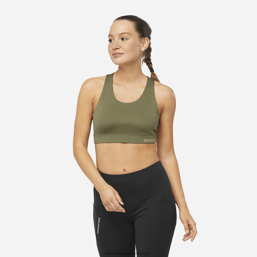γυναικείο αθλητικό σουτιέν - cross run Salomon φύλλο σταφυλιού DXFPHB935