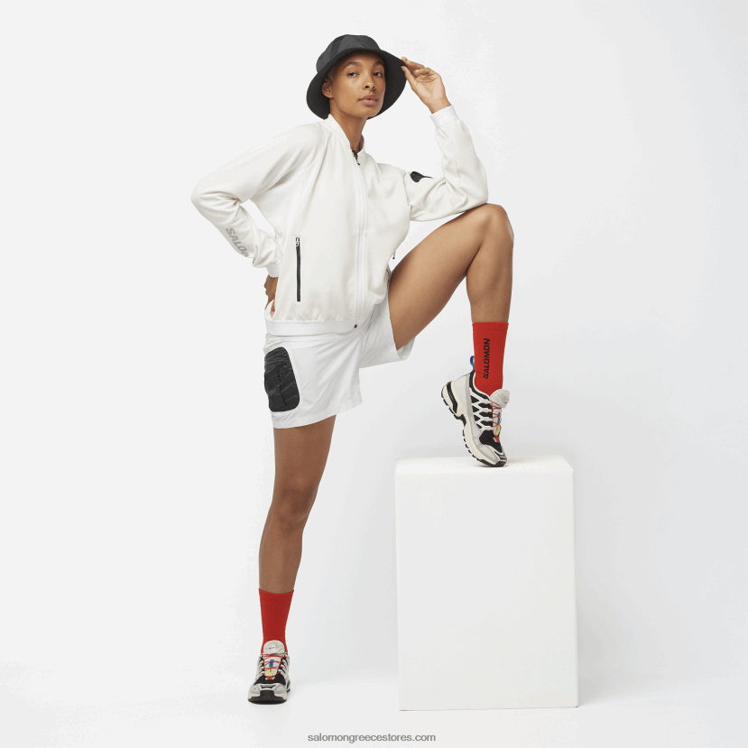 γυναικείο μπουφάν μεσαίο με φερμουάρ - equipe Salomon λευκό/βαθύ μαύρο DXFPHB859