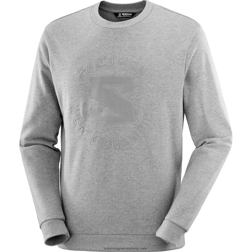 γυναικείο πουλόβερ με λαιμόκοψη - outlife λογότυπο καλοκαιρινό ρείκι Salomon μεσαίο γκρι/ρεκί DXFPHB869