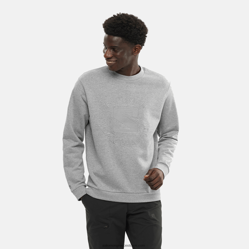 γυναικείο πουλόβερ με λαιμόκοψη - outlife λογότυπο καλοκαιρινό ρείκι Salomon μεσαίο γκρι/ρεκί DXFPHB869