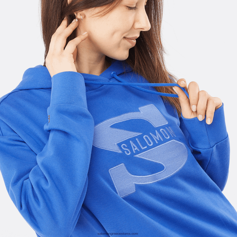 γυναικείο φούτερ με κουκούλα - πουλόβερ με λογότυπο outlife με κουκούλα καλοκαίρι Salomon ναυτικό μπλε DXFPHB874