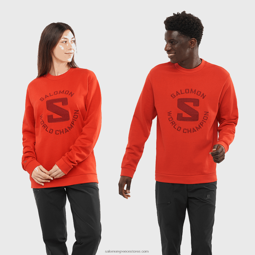 γυναικείο πουλόβερ με λαιμόκοψη - outlife λογότυπο καλοκαίρι Salomon πορτοκαλί αύρα DXFPHB875