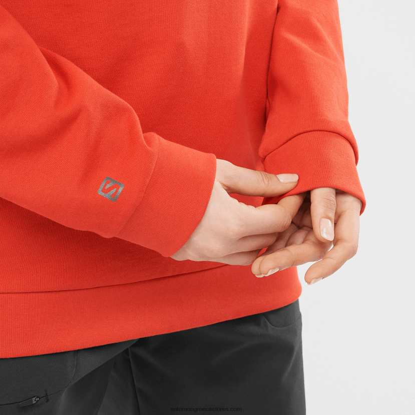 γυναικείο πουλόβερ με λαιμόκοψη - outlife λογότυπο καλοκαίρι Salomon πορτοκαλί αύρα DXFPHB875