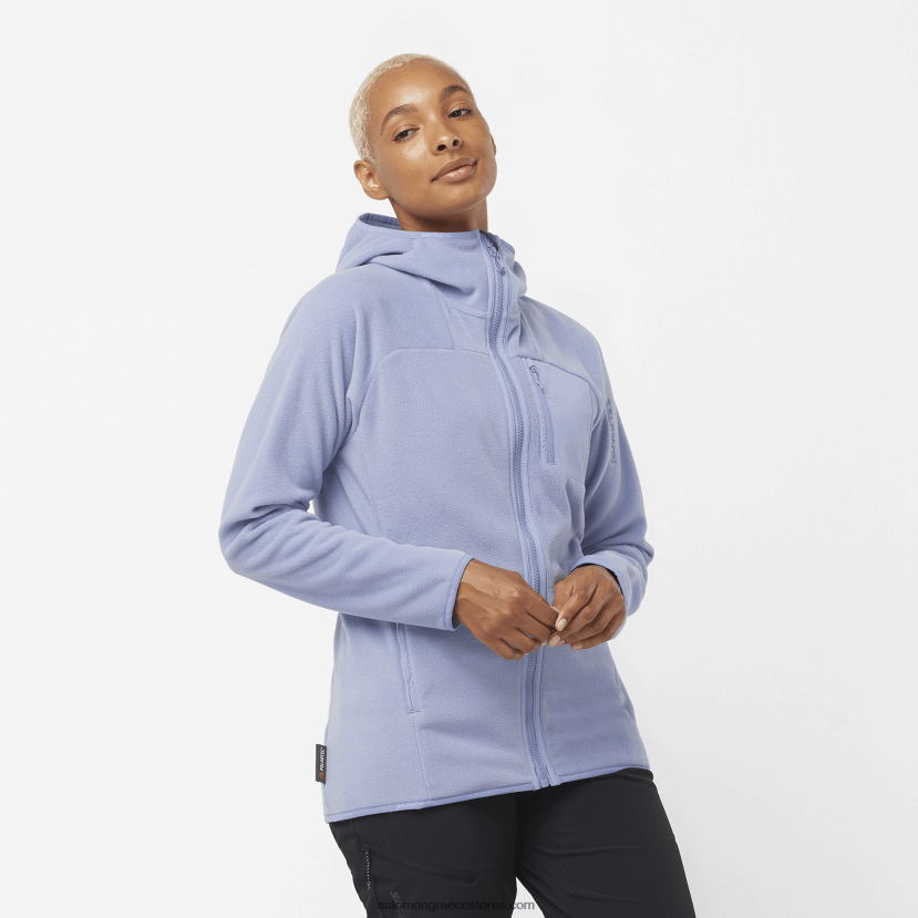 γυναικείο μπουφάν με κουκούλα μεσαίου στρώματος - περίγραμμα polartec Salomon αγγλικό αρχοντικό DXFPHB860