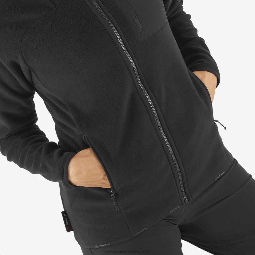 γυναικείο μπουφάν με κουκούλα μεσαίου στρώματος - περίγραμμα polartec Salomon βαθύ μαύρο DXFPHB861