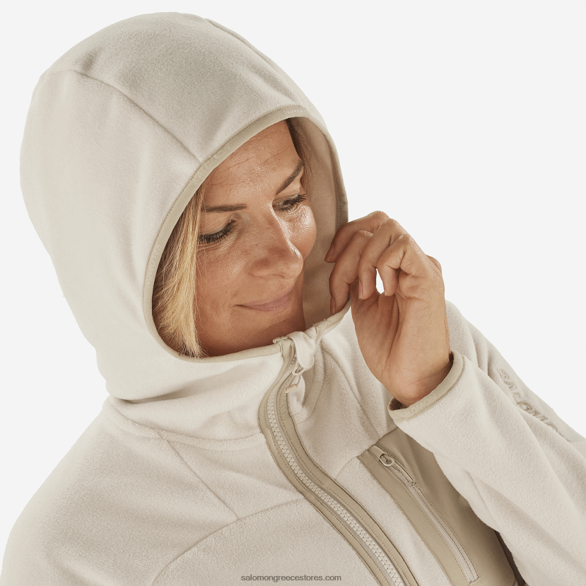 γυναικείο μπουφάν με κουκούλα μεσαίου στρώματος - περίγραμμα polartec Salomon βροχερή μέρα / plaza taupe DXFPHB862
