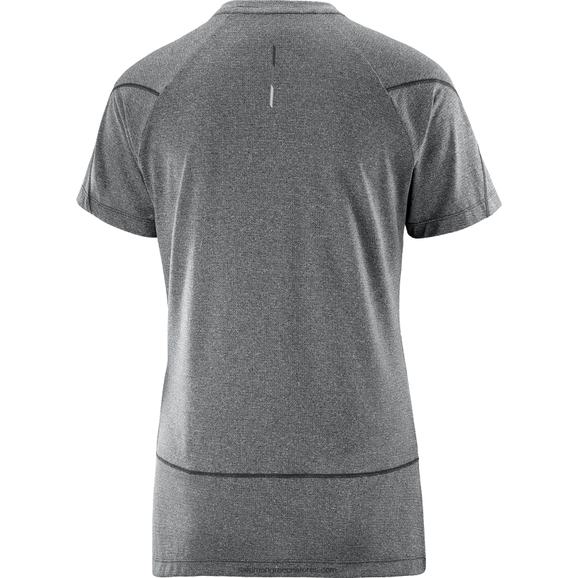 γυναικείο κοντομάνικο μπλουζάκι - σταυρωτό τρέξιμο Salomon βαθύ μαύρο/ρεκί DXFPHB879