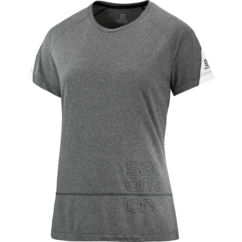 γυναικείο κοντομάνικο μπλουζάκι - γραφικό σταυρό Salomon μαύρο/ρεκί/λευκό DXFPHB892