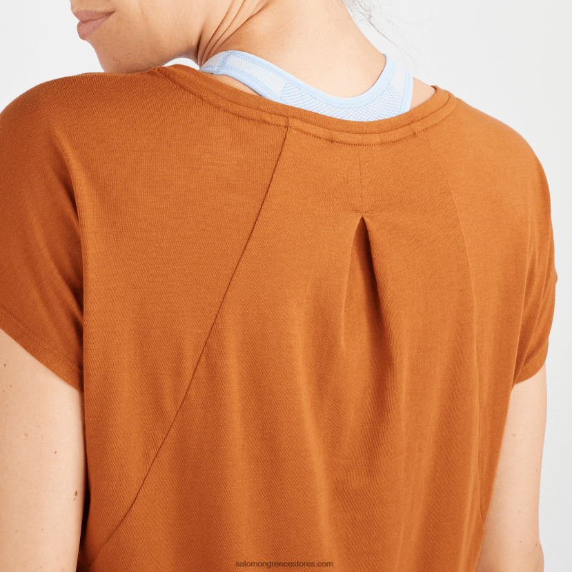 γυναικείο κοντομάνικο μπλουζάκι - σε βασικό σχήμα Salomon τζίντζερ μελιού DXFPHB895