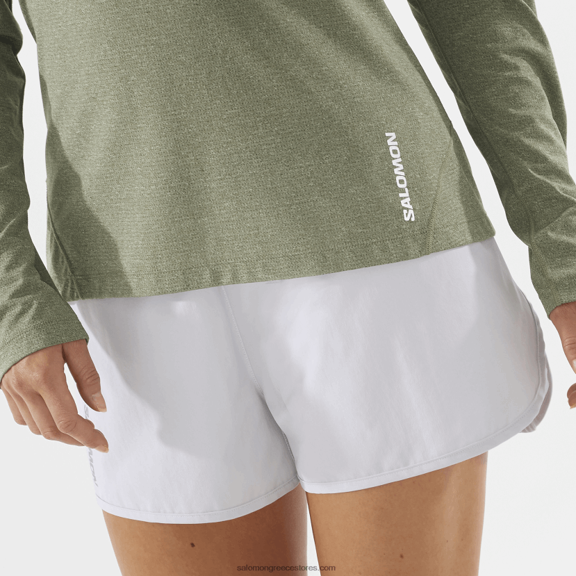 γυναικείο μακρυμάνικο μπλουζάκι - σταυρωτό τρέξιμο Salomon σταφυλόφυλλο/ρεκί DXFPHB915